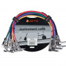 JOYO CM-05 Patch Cables набор инструментальных кабелей 36 см, 6 шт, угловые TS-TS 6,3 мм