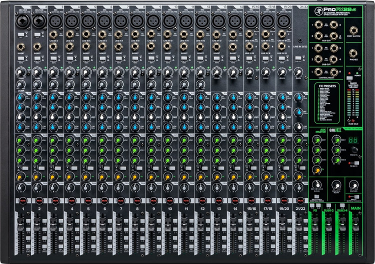 MACKIE ProFX22v3 22-канальный микшер с процессором эффектов и USB