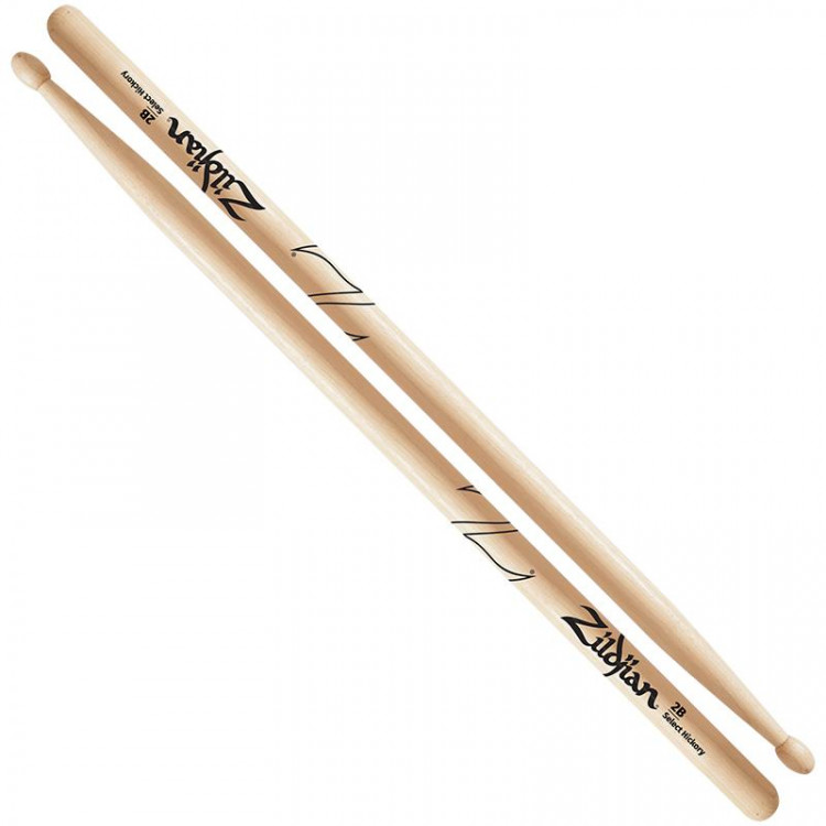 ZILDJIAN Z2B 2B барабанные палочки с деревянным наконечником, материал: орех