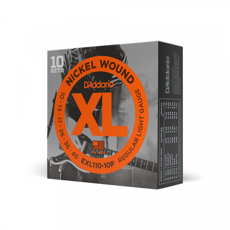 Бокс из 10 комплектов струн EXL110 D'ADDARIO EXL110-10P