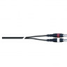QUIK LOK STR611K-3 BK компонентный кабель, 3 метра, разъёмы 2 Mono Jack Male - Stereo Mini Jack