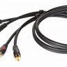 DIE HARD DHG535LU18 - аудио кабель 2 х 6,3 мм моно – 2 х RCA.Длина: 1,8 м.Цвет: черный