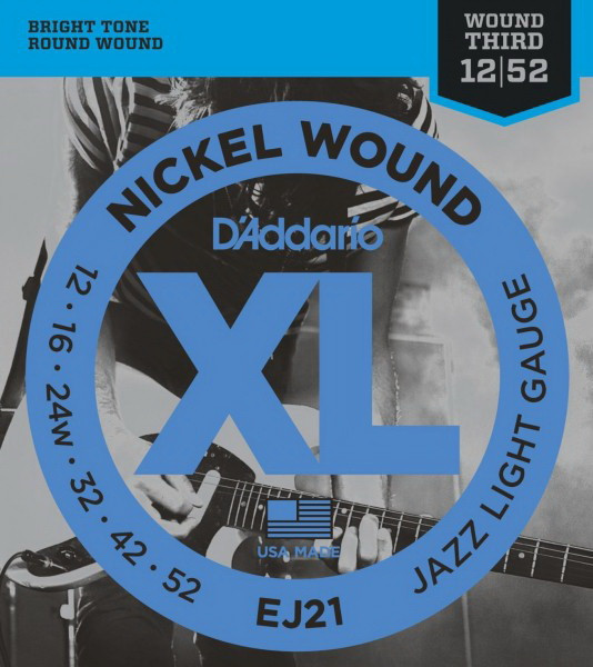 D'ADDARIO EJ21 Jazz Light 12-52 струны для электрогитары