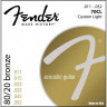 FENDER STRINGS NEW ACOUSTIC 70CL 80/20 BRONZE 11-52, струны для акустической гитары, бронза