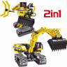 Конструктор Qihui Mechanical Master 2 в 1 Экскаватор и Робот (342 детали)