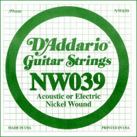 D'ADDARIO NW039 одиночная струна для акустической и электрогитары