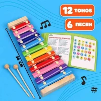 Металлофон, 12 тонов + карточки с песнями