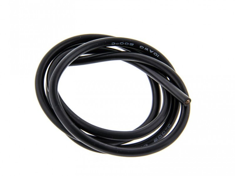 Провод AWG 10 (5,26кв.мм) силиконовый, многожильный, черный (1м/п)