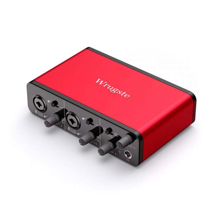 Аудиоинтерфейс USB Wrugste GV-AR004, 2 входа (комбинированные XLR/Jack)/2 выхода