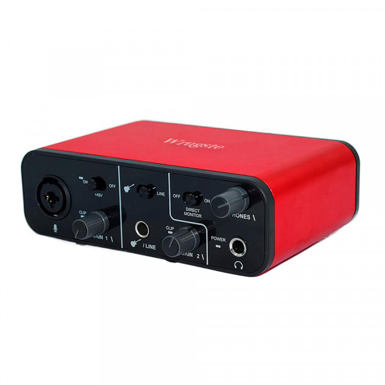 Аудиоинтерфейс USB Wrugste GV-AR005, 2 входа (XLR+Jack)/2 выхода