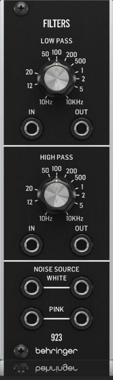 Модульный синтезатор BEHRINGER 923 FILTERS фильтов High Pass и Low Pass с генератором белого и розового шума