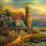 Картина мозаикой 30х30 ЗАБЫТЫЙ МАЯК (квадрат) (40 цветов)