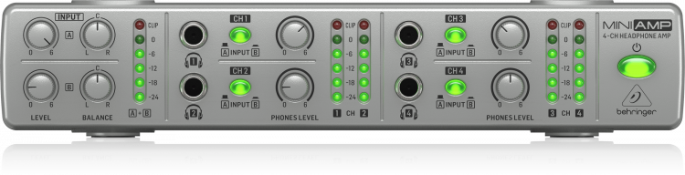 Усилитель мощности Behringer AMP800 V2 для наушников четырёхканальный
