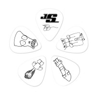 PLANET WAVES 1CWH2-10JS JOE SATRIANI PICKS WHITE LIGHT комплект медиаторов, 10 шт, модель Джо Сатриани, мягкие, цвет белый