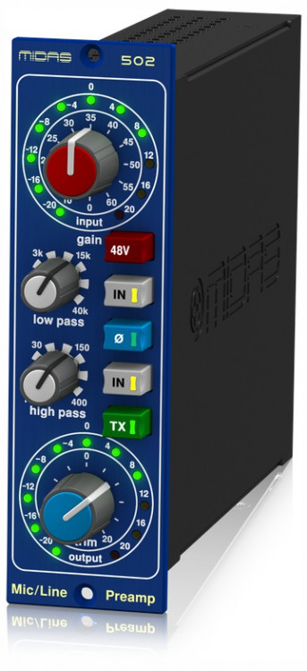 Предусилитель MIDAS MICROPHONE PREAMPLIFIER 502 V2 микрофонный