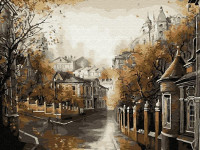 Картина по номерам с цветной схемой на холсте (30х40) МОСКОВСКАЯ ОСЕНЬ (16 цветов)