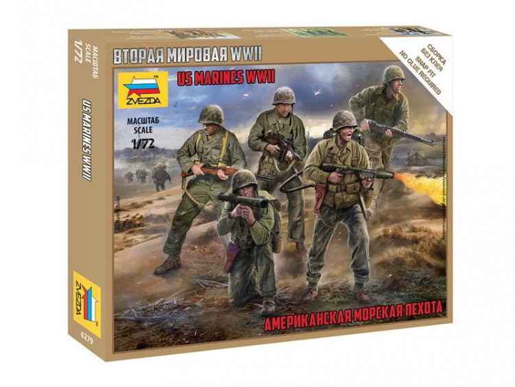 Сборная модель ZVEZDA Американская морская пехота, 1/72