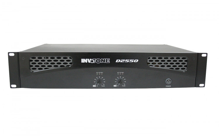 INVOTONE D2550 цифровой двухканальный усилитель мощности 2*340 Вт .RMS /8 Ом, 2*550 Вт . RMS/4 Ом