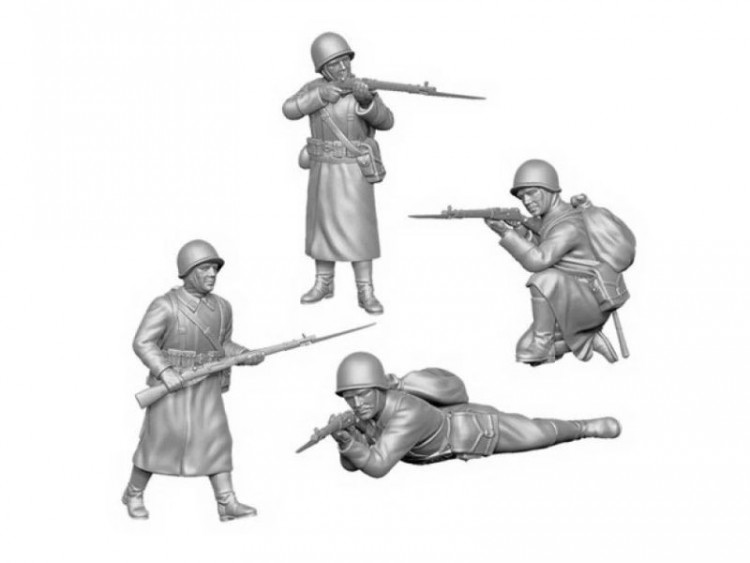 Сборные солдатики ZVEZDA Советская пехота 1941-43гг. (зима), 1/72