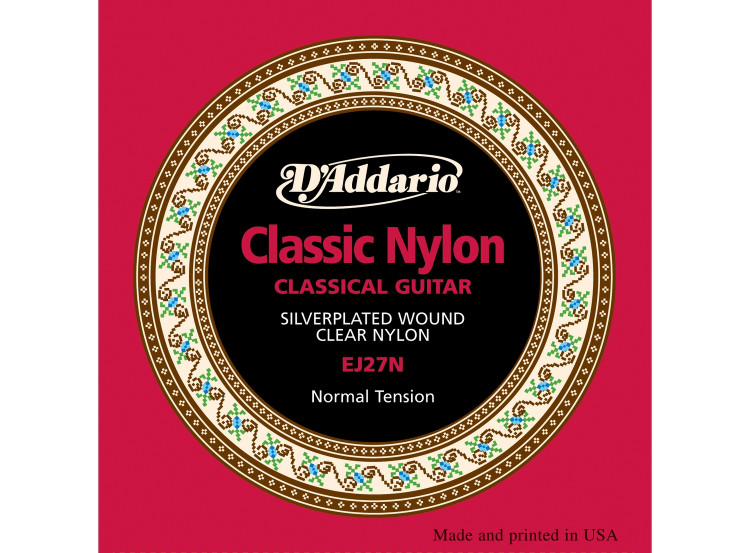 Струны для классической гитары D'ADDARIO EJ27N серебро (Silver), Normal Tension