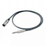 Proel BULK220LU5 - сценический иструментальный кабель, 6.3 джек моно <-> XLR (папа) 5 м
