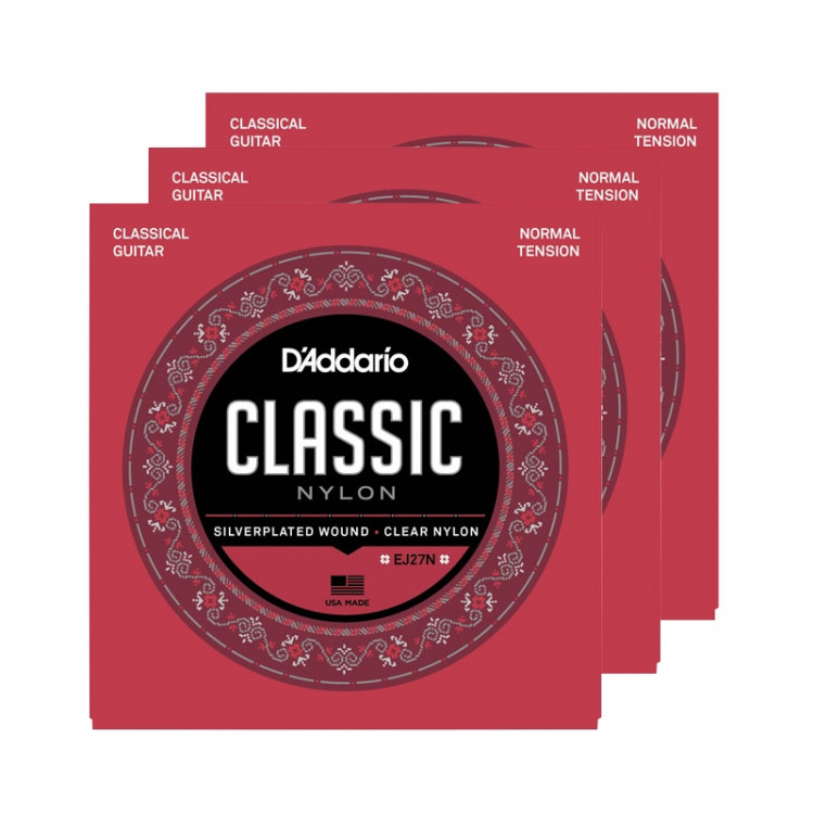 Струны для классической гитары D'ADDARIO EJ27N-3D Normal Tension в комплекте 3 упаковки