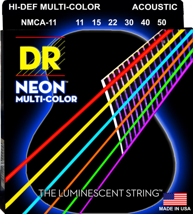 Струны для акустической гитары DR NMCA-11 HI-DEF NEON