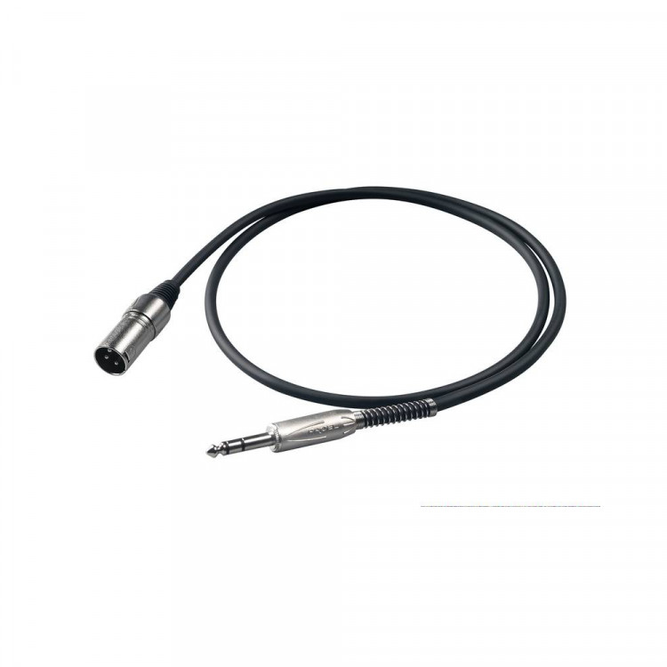 Proel BULK230LU05- Микрофонный кабель, 6.3 джек стерео <-> XLR (папа) 0.5 м