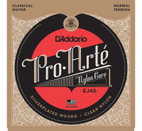 Струны для классической гитары D'ADDARIO EJ45 серебро (Silver), Normal Tension