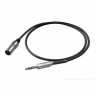 Proel BULK230LU5 - Микрофонный кабель, 6.3 джек стерео <-> XLR (папа) 5 м