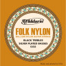 Струны для акустической гитары фолк D'ADDARIO EJ32 Silver/Black Nylon, Ball end