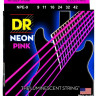 Струны для электрогитар люминесцентные DR NPE-9-42 NEON PINK