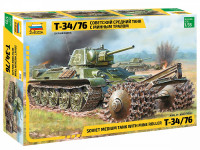 Танк "Т-34/76" с минным тралом 1/35