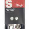 STAGG STC060PCM - сдвоенный аудио шнур 2xmono Jack - 2 RCA.Длина: 60 см.Цвет: черный