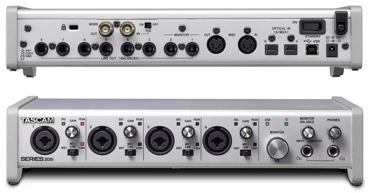 Аудиоинтерфейс Tascam SERIES 208i USB 20 входов, 8 выходов