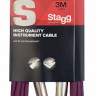 STAGG SGC3DL CPP - гитарный шнур, jack-jack, длина 3 метра, цвет фиолетовый
