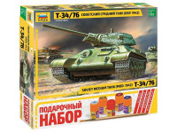 Сборная модель ZVEZDA Советский средний танк Т-34/76 (обр. 1942 г.), подарочный набор, 1/35