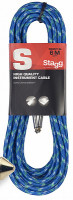 STAGG SGC6VT BL - "твидовый" гитарный кабель Jack-Jack, PRO -разъемы, 6 м