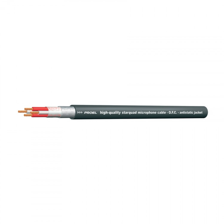 Proel QUAD400 - Микрофонный кабель, 4 жилы, диам. - 5,6 мм, в катушке 100 м