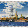 Картина мозаикой с нанесенной рамкой 40х50 САНКТ-ПЕТЕРБУРГ. ПЕТРОПАВЛОВСКАЯ КРЕПОСТЬ (36 цветов)