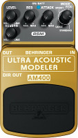 BEHRINGER AM400 ULTRA ACOUSTIC MODELER- Педаль моделирования акустических тембров (имитация звучания акустических гитар с любой электрогитарой)