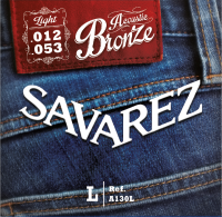 Струны для акустических гитар SAVAREZ A130L Acoustic Bronze (12-16-24-32-42-53) легкого натяжения