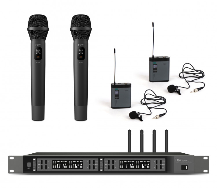 Радиосистема FBW A4-22MIX четырёхканальная A140R+2xA100BT+2x100HT