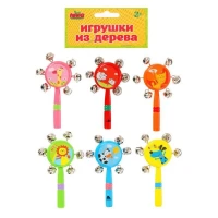 Погремушка с бубенцами "Весёлые зверушки", МИКС