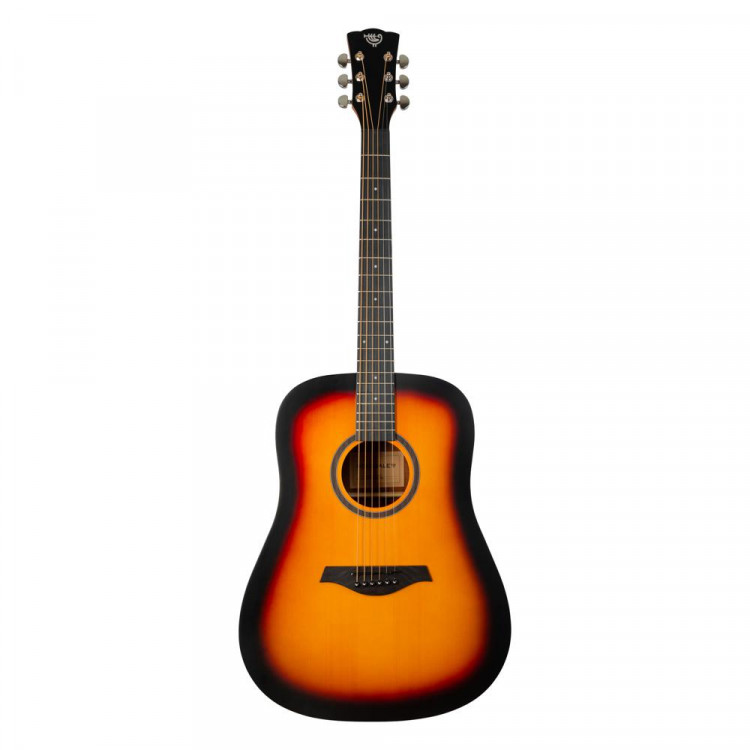 Акустическая гитара дредноут ROCKDALE Aurora D3 Satin SB, цвет санберст, сатиновое покрытие