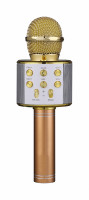 Беспроводной микрофон FunAudio G-800 Gold поддержка файлов MP3 WMA, рабочее время 5-8 часов золотого цвета