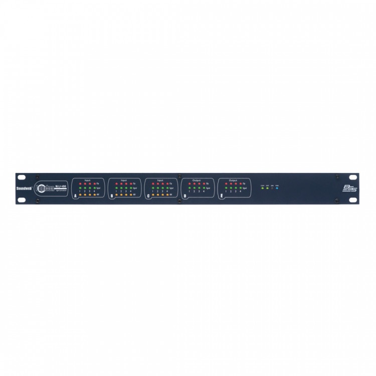 BSS BLU-100 аудио-матрица с процессором, 12 аналоговых mic/line входов, 8 аналоговых выходов