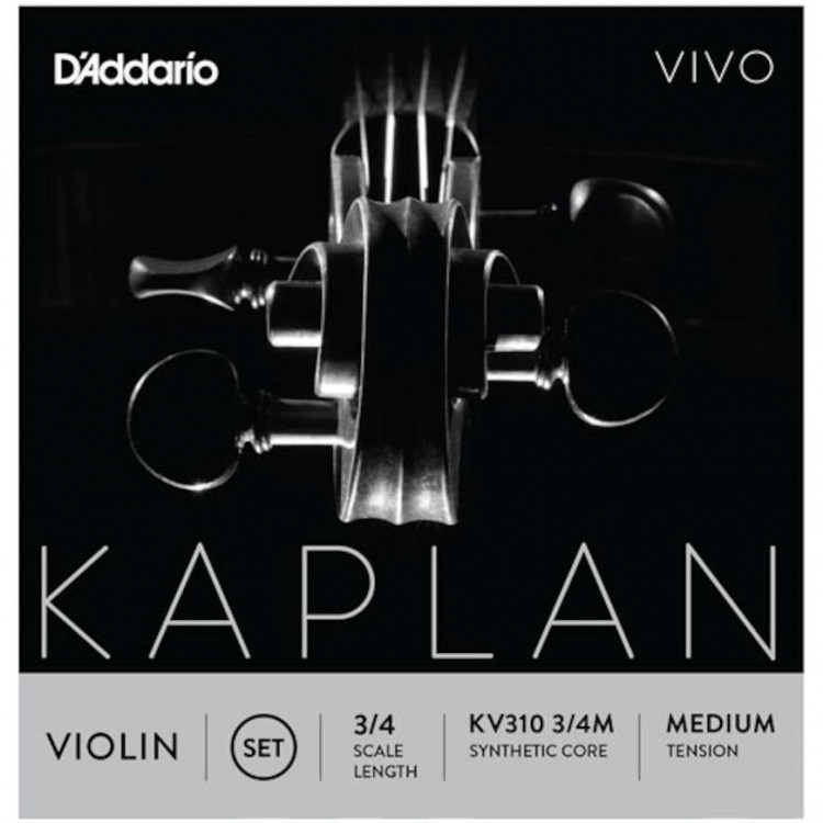 Комплект струн для скрипки D'ADDARIO KV310 3/4 серии Kaplan Натяжение: Medium- среднее