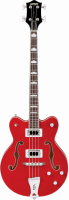 Gretsch G5442BDC Electromatic Hollow Body 30.3' Short Scale Bass, RW F-board, Transparent Red бас-гитара