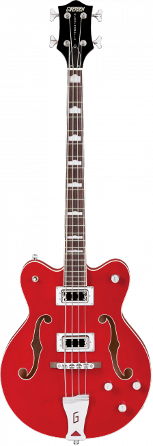 Gretsch G5442BDC Electromatic Hollow Body 30.3' Short Scale Bass, RW F-board, Transparent Red бас-гитара